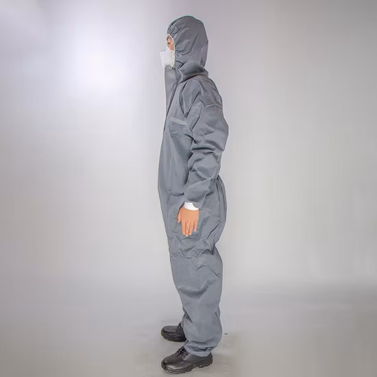 50GSM/60GSM SMS Fabric Disposable Coverall Overall Protective Clothing CE Type 5/6 Safety Suit