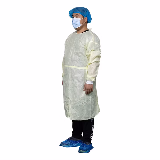 Disposable PP SMS Waterproof Anti Dust Blue Color Civial Isolation Gown