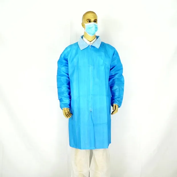 Protective Medical/Surgical/Hospital/Dental/Nonwoven Microporous/Poly/SMS/CPE/PP+PE Waterproof Disposable Lab Coat for Doctor/Patient/Visitor/Industry Safety