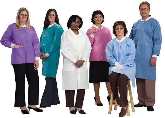 White Disposable Microporous Lab Coat